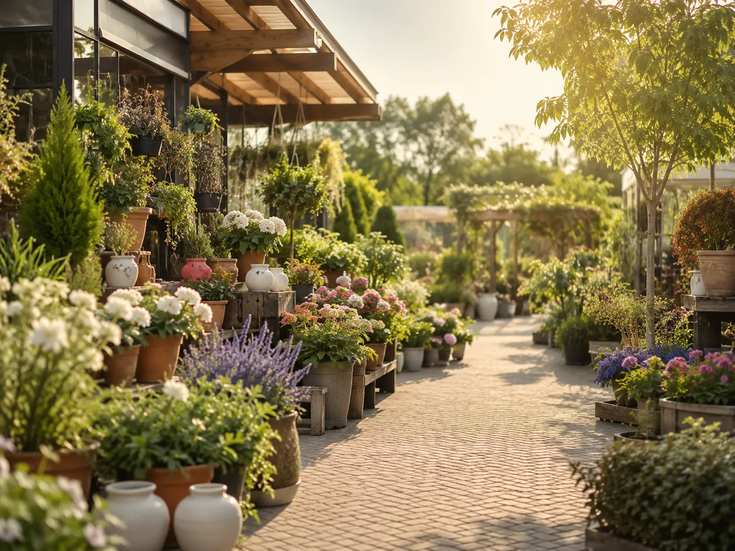 Wnętrze sklepu - rośliny, narzędzia i akcesoria ogrodnicze