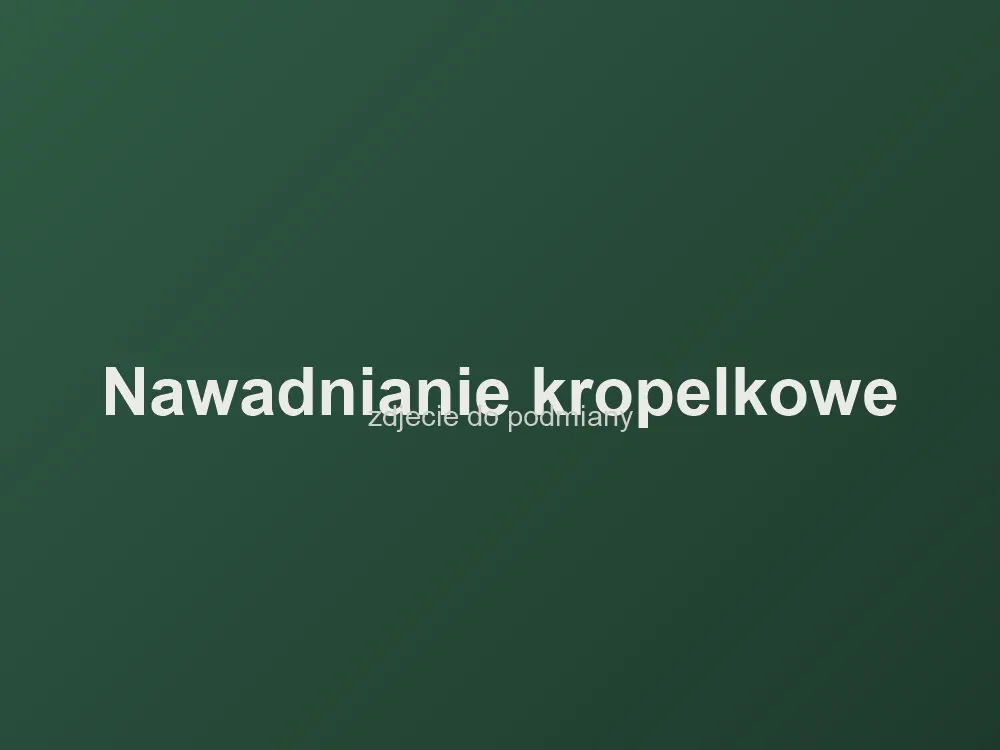 Nawadnianie kropelkowe